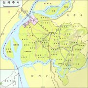 朝鲜新义州市地图韩文版