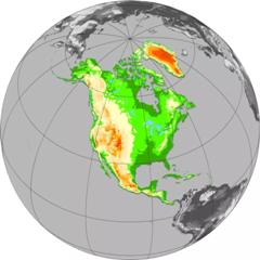 北美洲在地球上的位置图