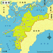 日本爱媛县地图中文版