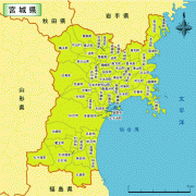 日本宫城县地图中文版