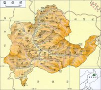 朝鲜甲山郡旅游地图