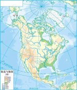 北美洲地形空白图