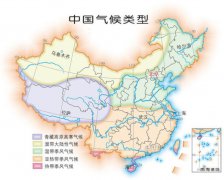  中国气候类型分布图 
