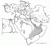 中东空白地形图