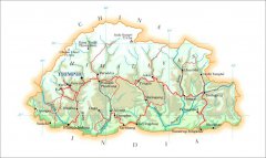 不丹地图英文版