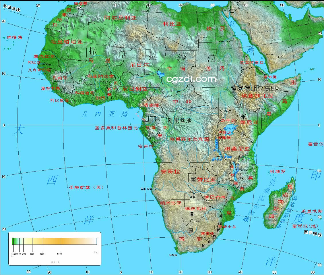 南非地图中文版 - 南非地图 - 地理教师网