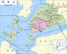 韩国木浦市地图韩文版
