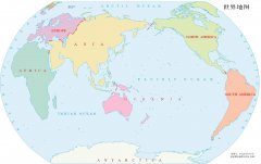 世界地图英文版（大洲图）