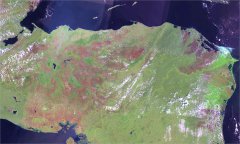 洪都拉斯卫星地图 
