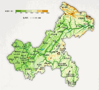  重庆市地形图高清版 