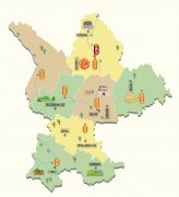  甘肃省定西市旅游地图 