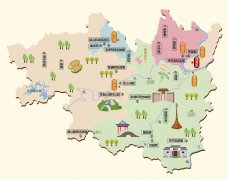  湖南省湘潭市旅游地图 