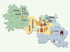  四川省自贡市旅游地图 