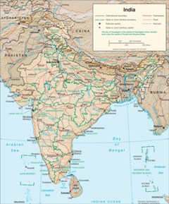 印度交通旅游地图