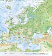 高清欧洲地形图