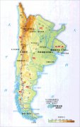 高清阿根廷地形图